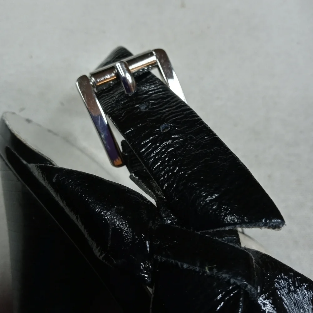 Michael Kors Black Patent Leather Peep Toe High He